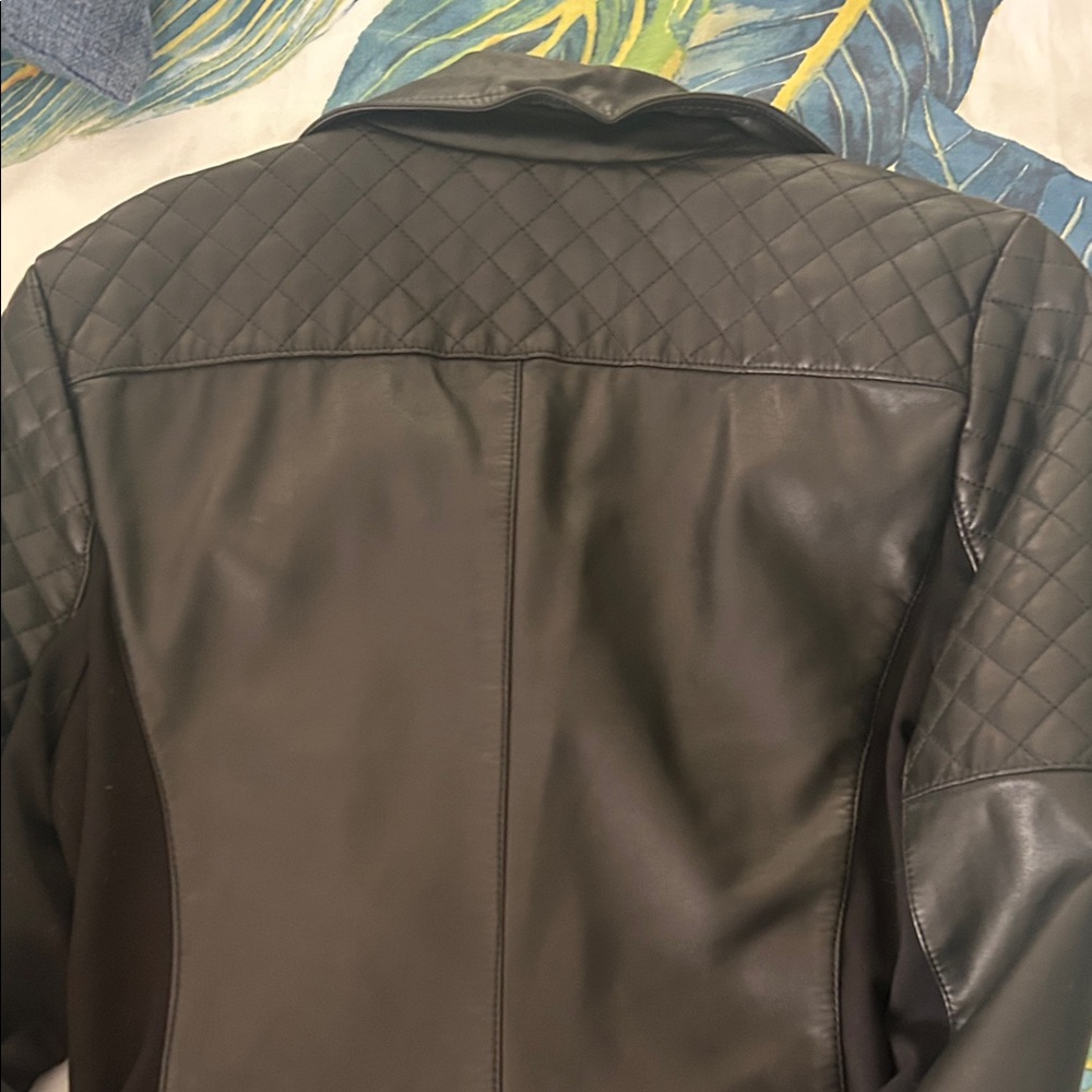 Express Faux Leather Quilted Moto Jacket - Picture 8 of 9